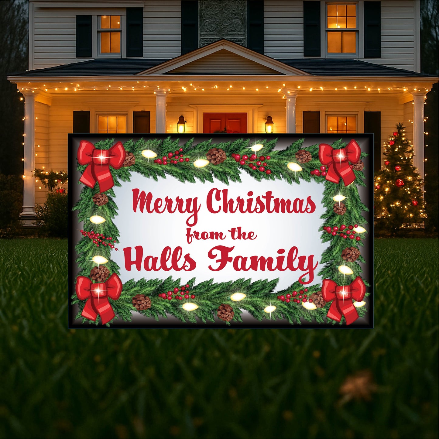 Personalized Merry Christmas Sign