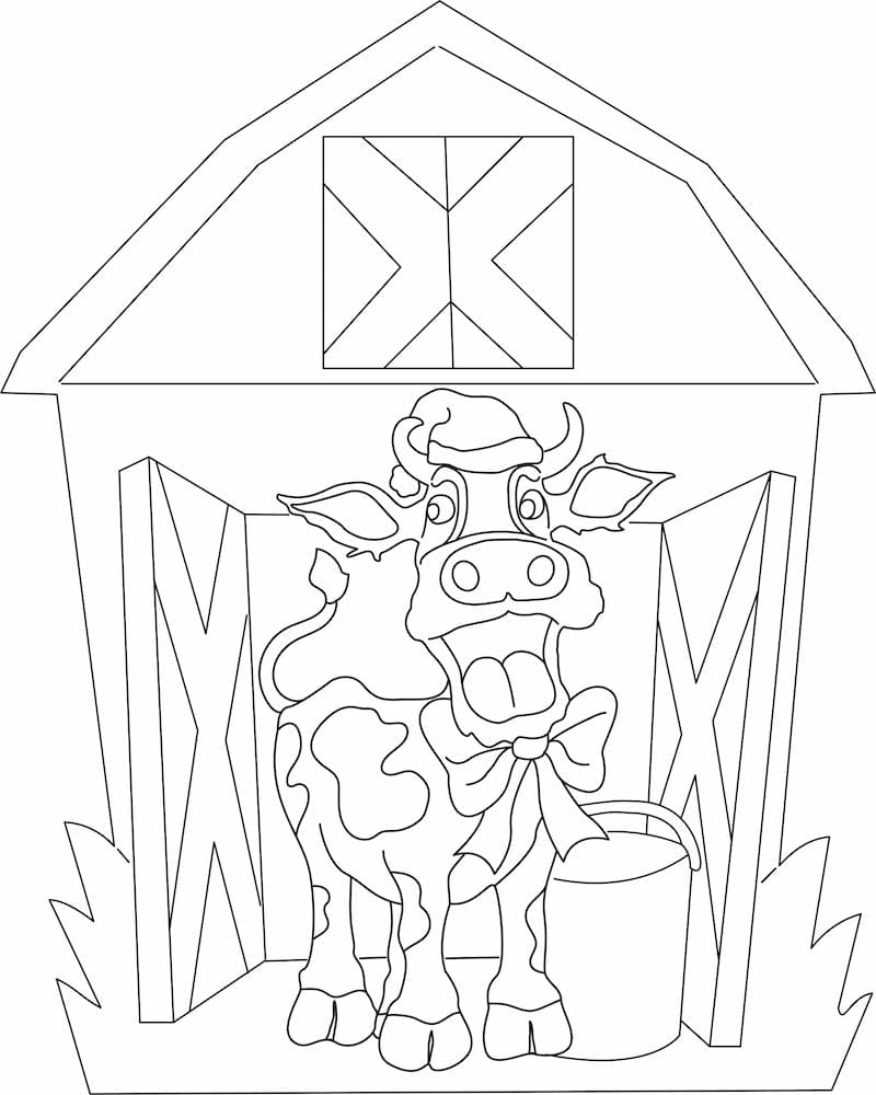 Christmas Cow Barn With Window DIY Blank