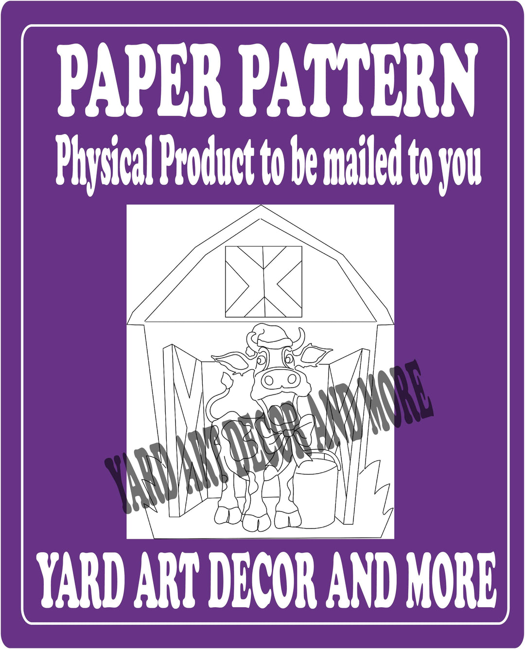 Christmas Cow Barn with Window paper pattern