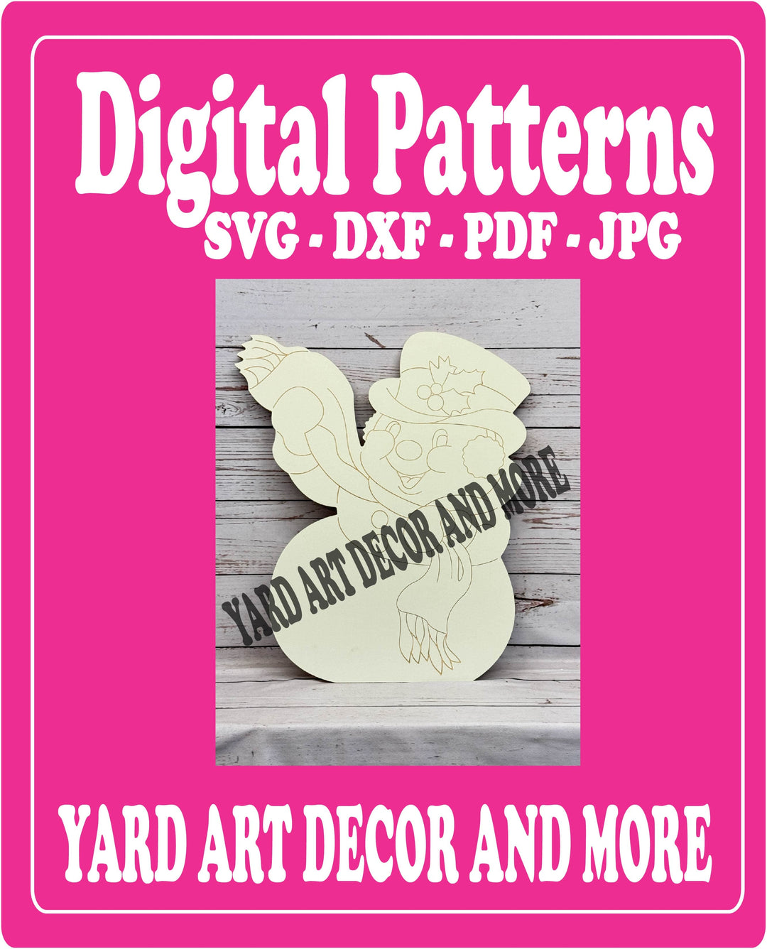 Christmas Snowman Waving a Scarf  digital template