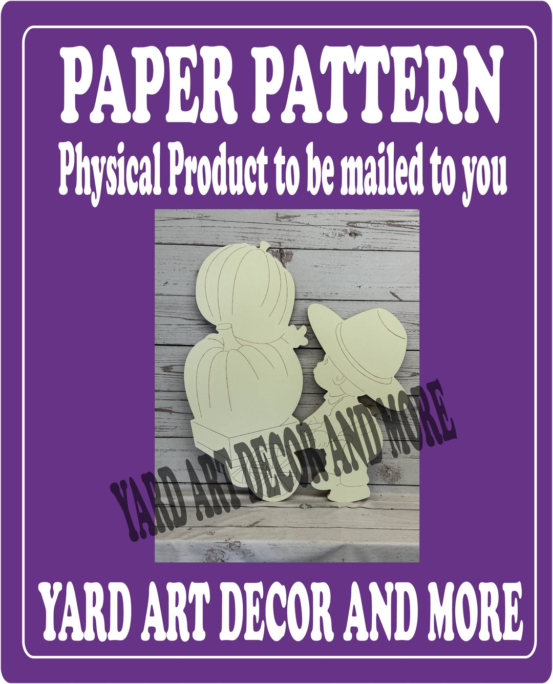 Fall Boy Pushes Fall Cart of Pumpkins Paper Pattern