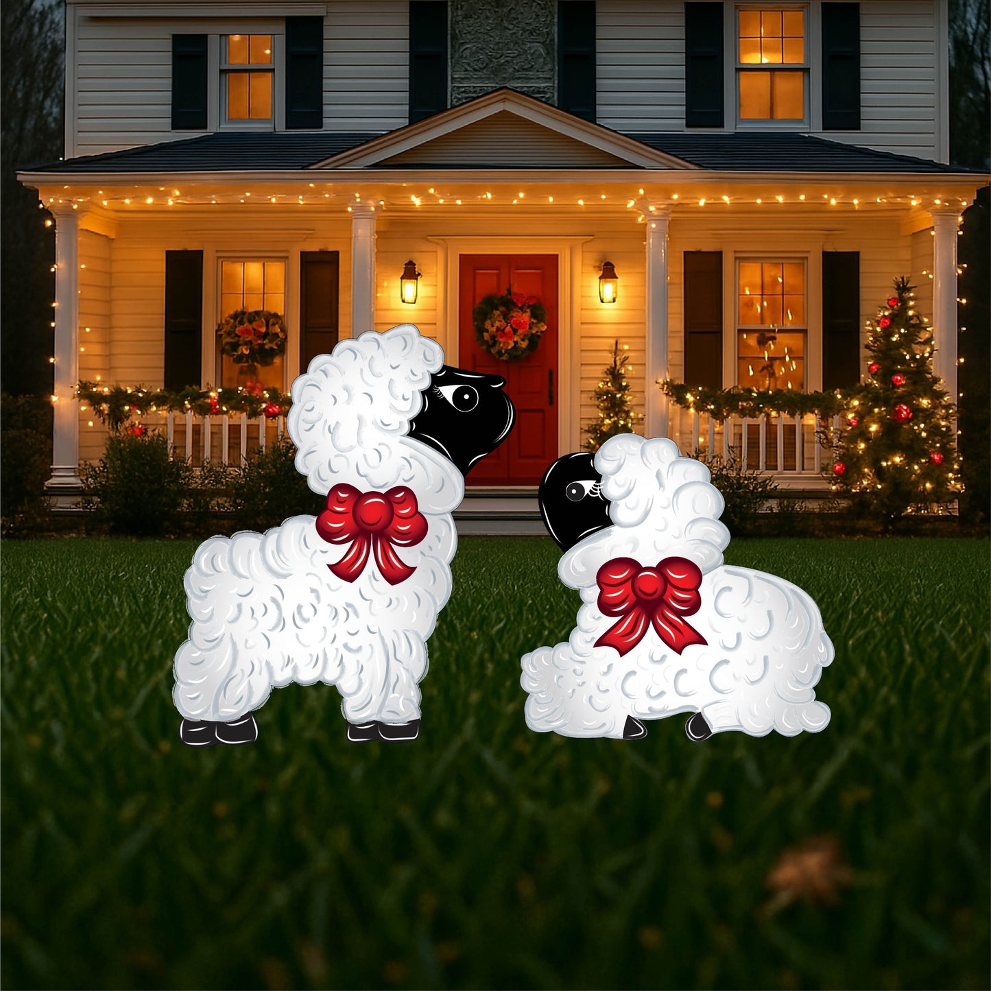 Sitting or Standing Christmas Nativity Lambs Christmas Yard Signs