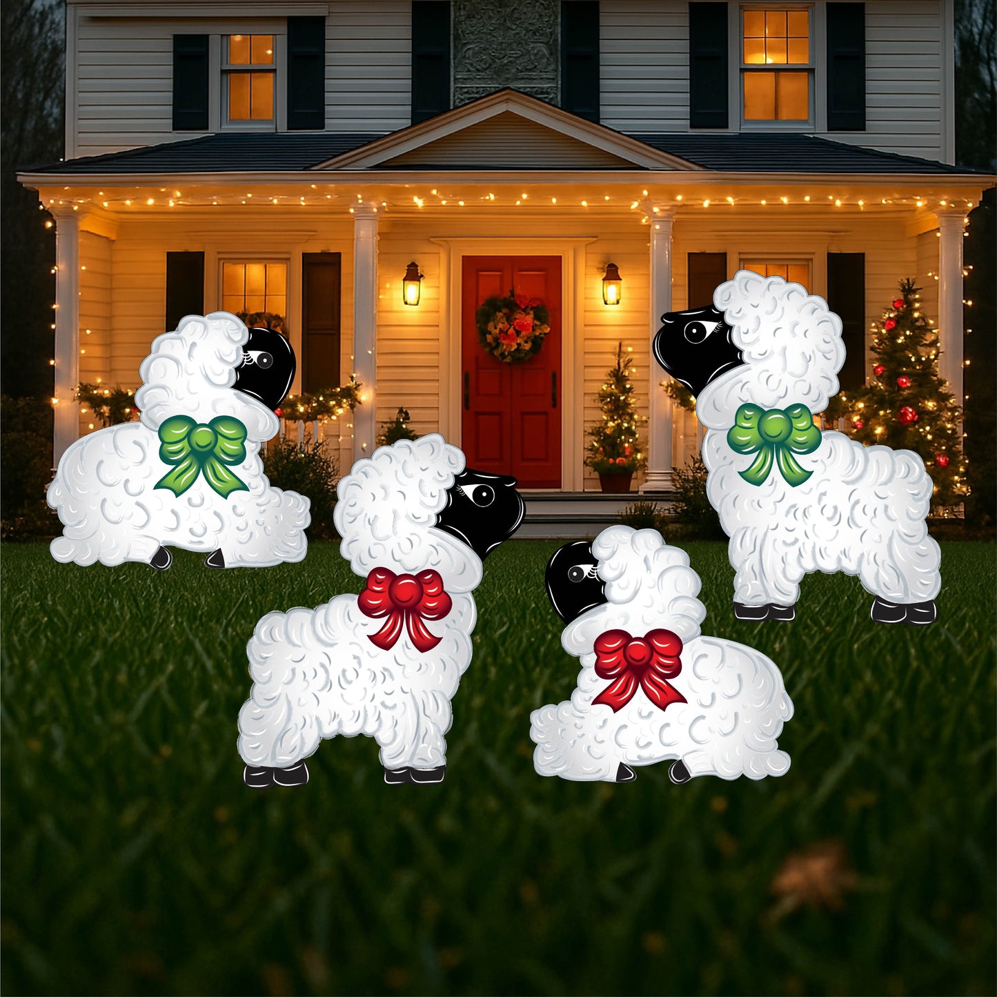 Sitting or Standing Christmas Nativity Lambs Christmas Yard Signs