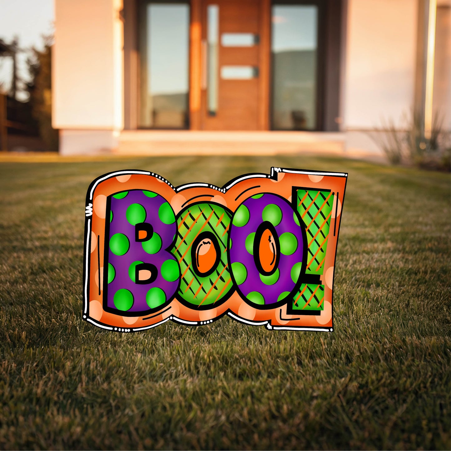 Whimsical BOO! Halloween Yard Art