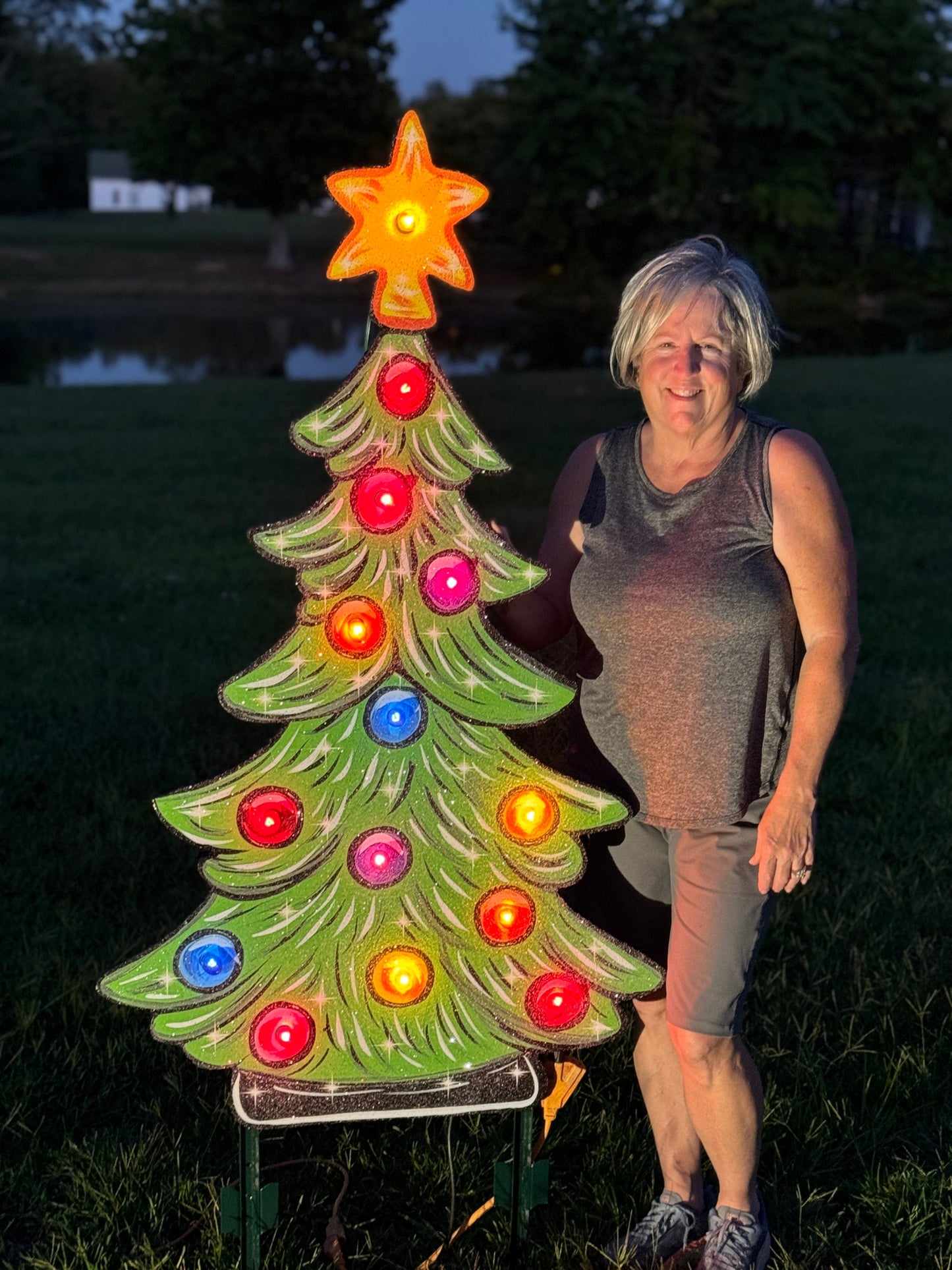 Lighted Christmas Tree 60" Christmas Yard Art