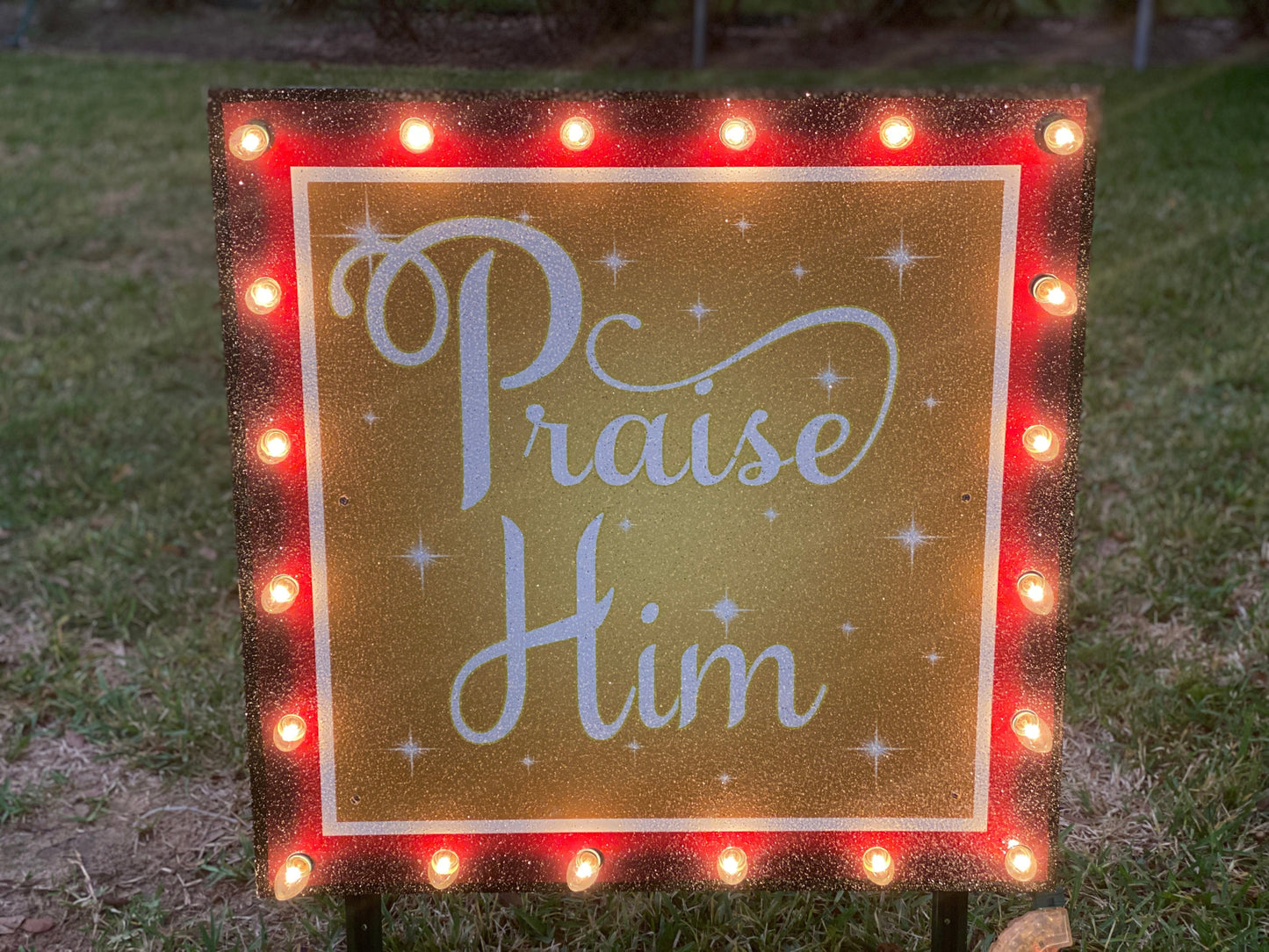 Christmas Praise Him Lighted Yard Art Decoration