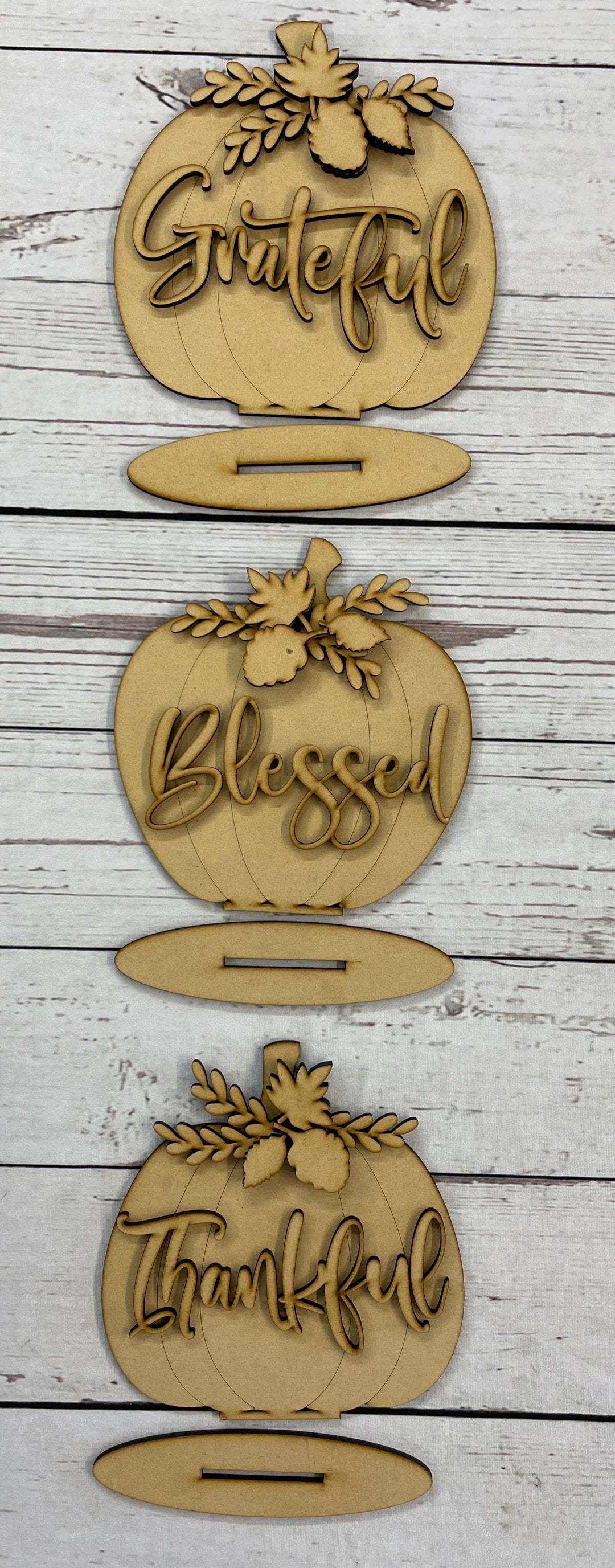 Grateful Thankful Blessed Separate Pumpkins Sign Blank Ready to be Painted by You