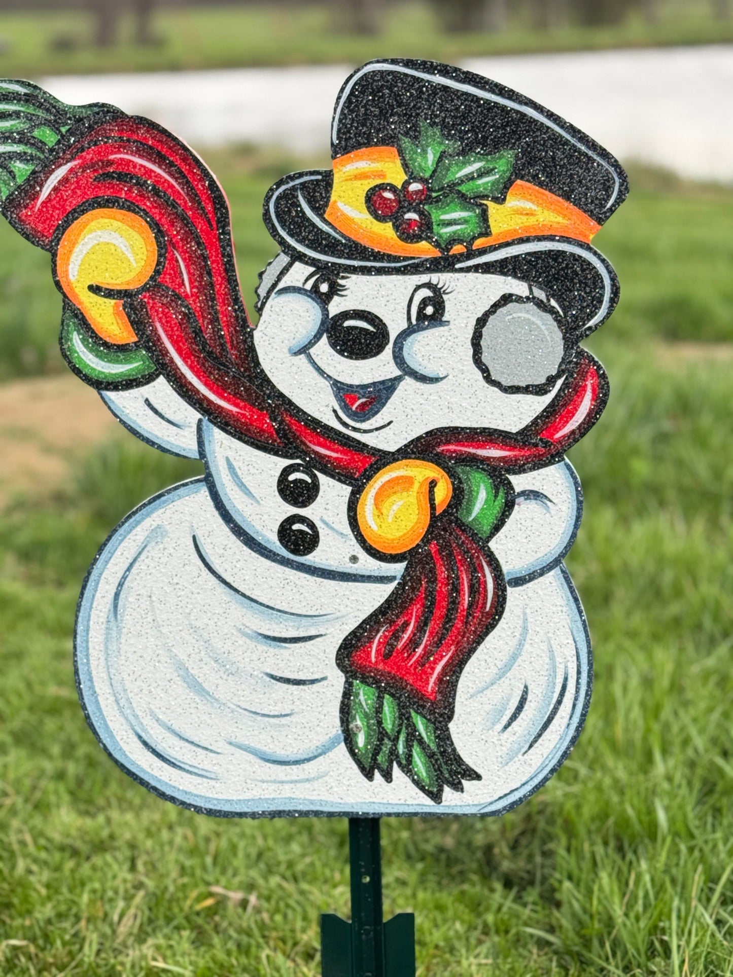 Christmas Snowman with Waving Scarf DIY Blank