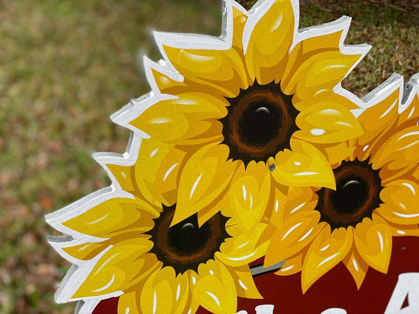 Red Truck with Sunflowers
