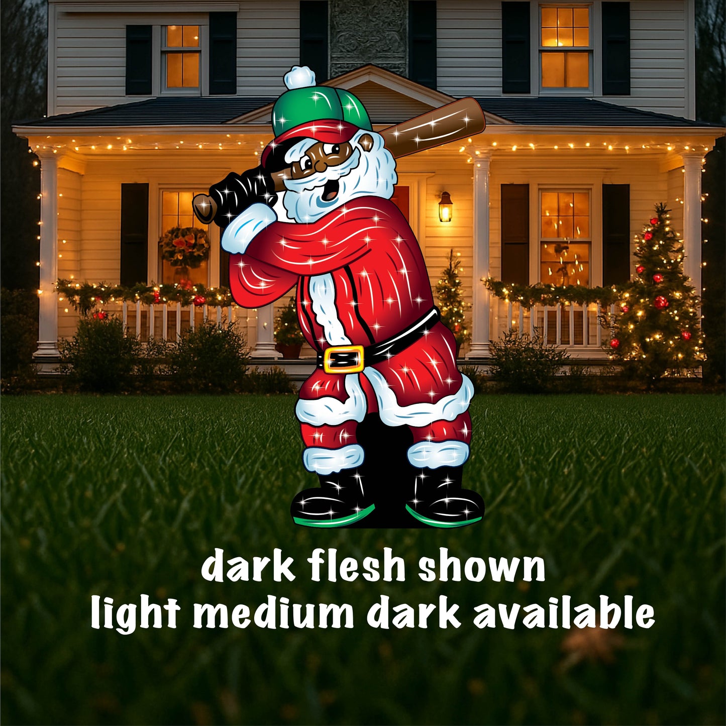 Christmas Baseball Santa Claus with a Bat