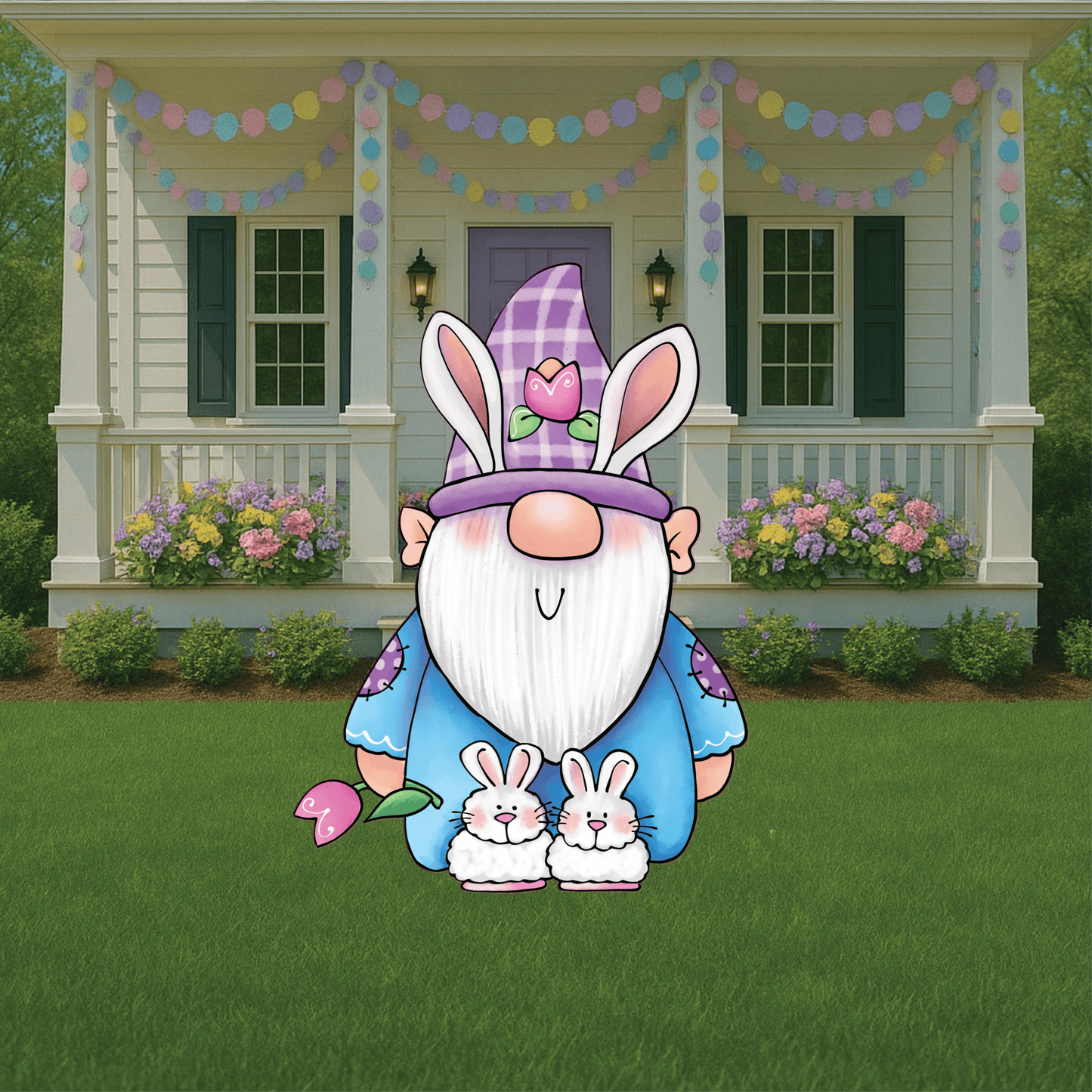 Easter Gnome with Bunny Feet Outdoor Decoration