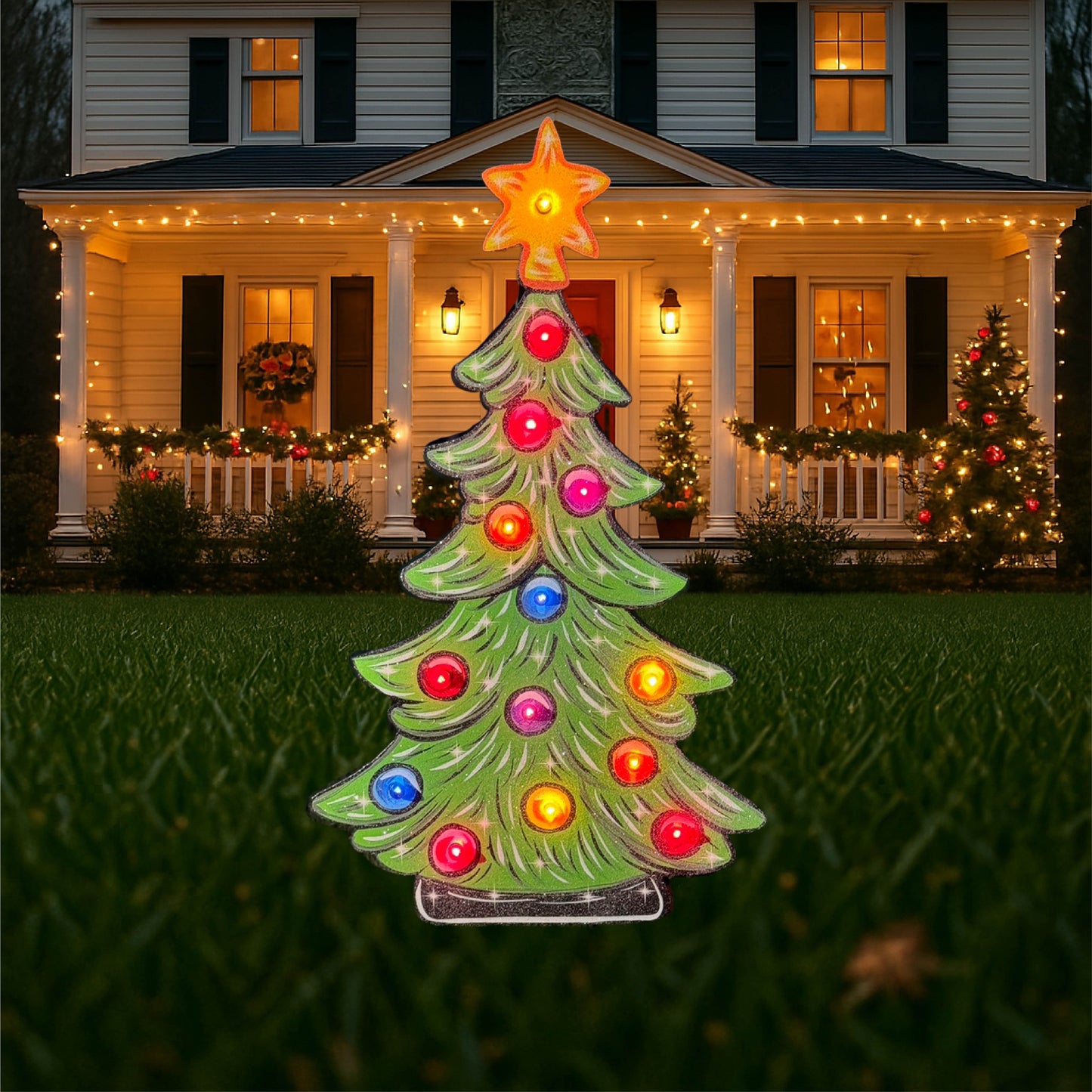 Lighted Christmas Tree 60" Christmas Yard Art