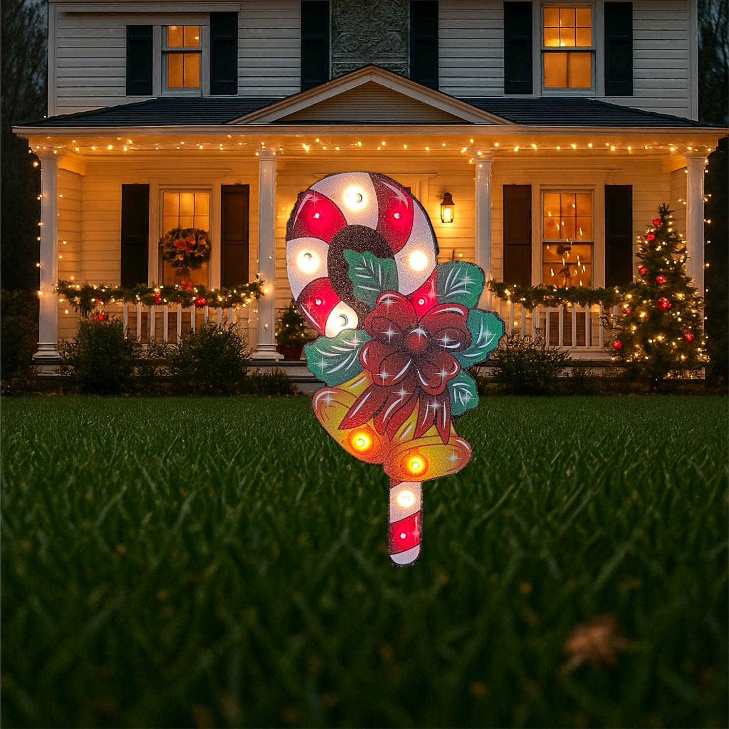 Christmas Candy Canes yard Decor-Lighted