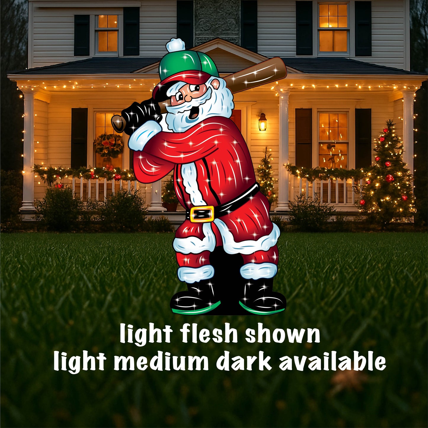 Christmas Baseball Santa Claus with a Bat