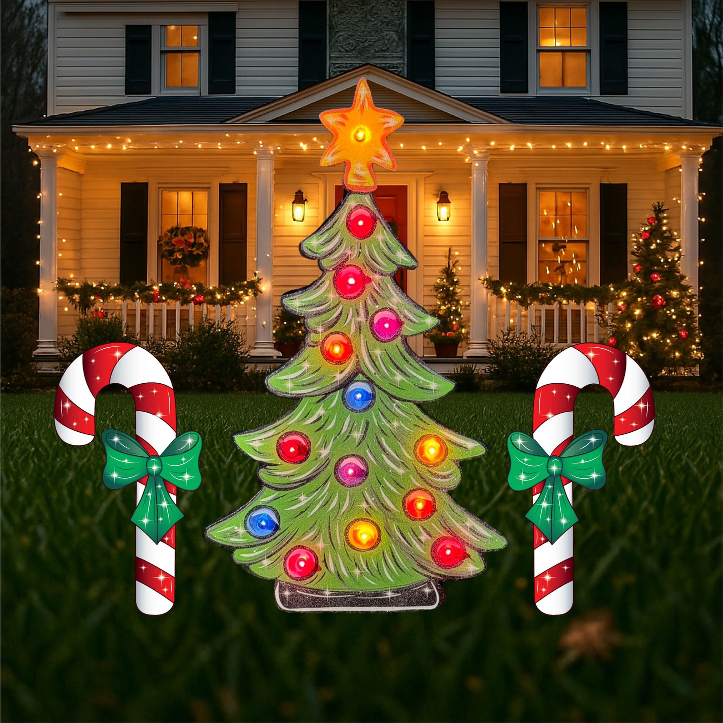 Lighted Christmas Tree 60" Christmas Yard Art