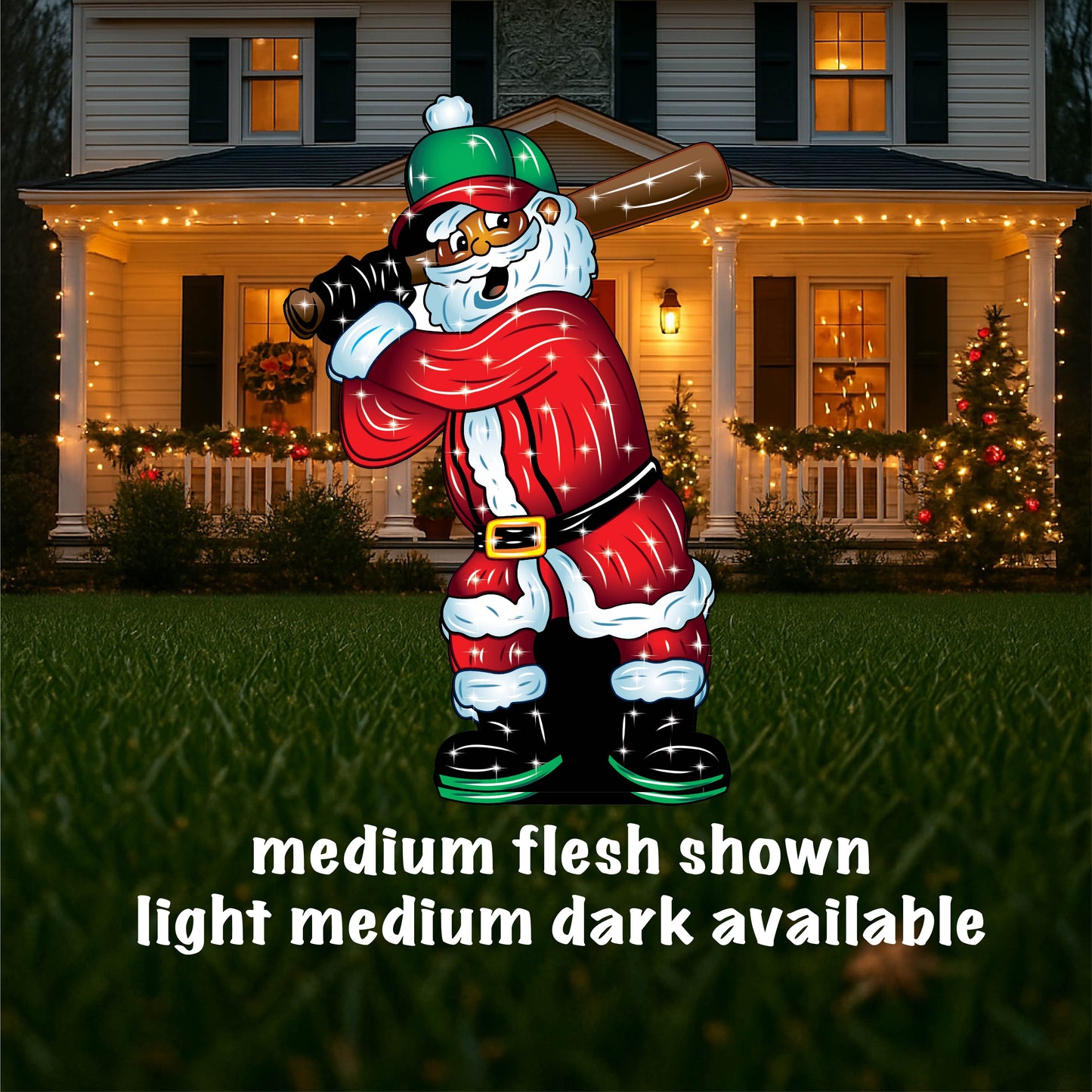 Christmas Baseball Santa Claus with a Bat