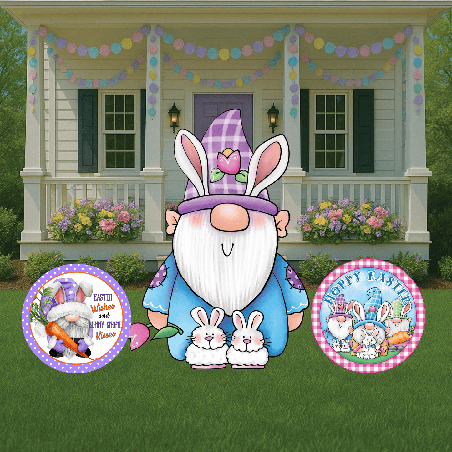 Easter Gnome with Bunny Feet Outdoor Decoration