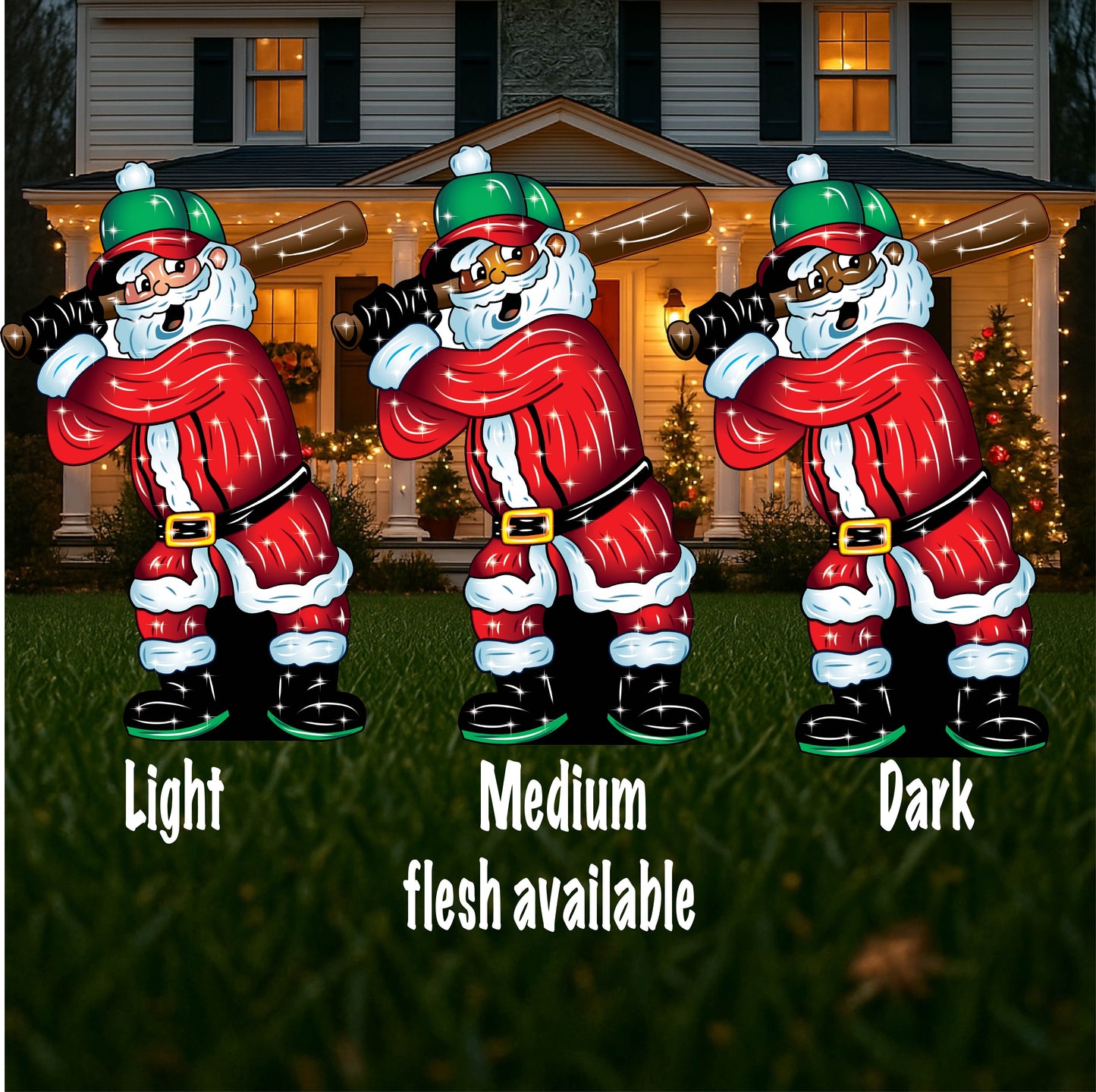 Christmas Baseball Santa Claus with a Bat