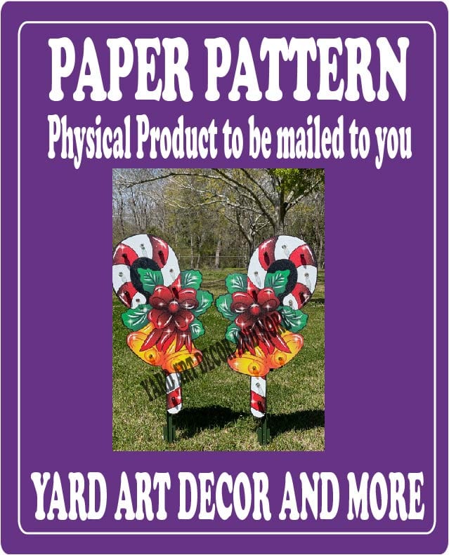 Merry Christmas Yard Art Lighted Candy Cane Paper Pattern
