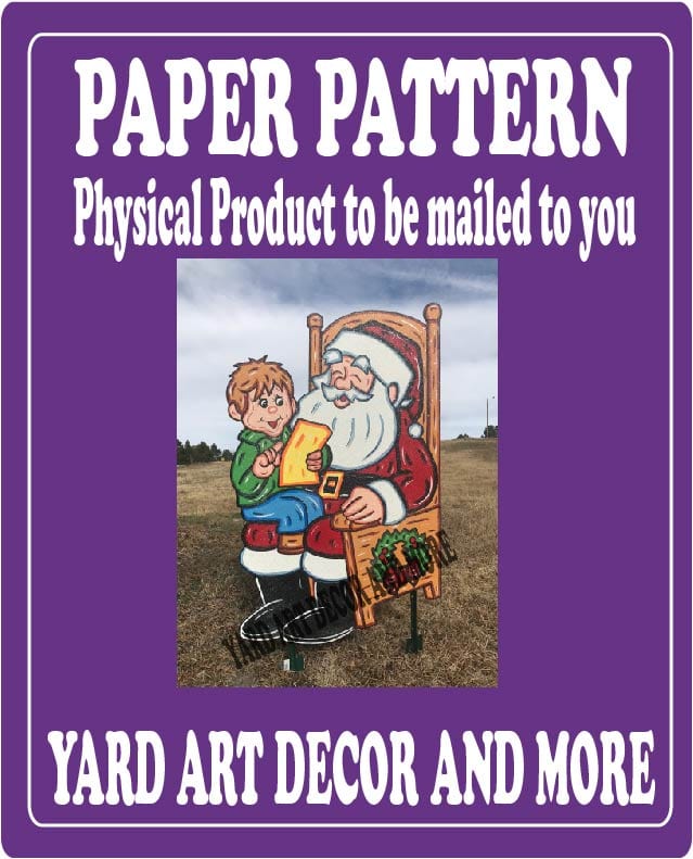 Christmas Santa  Boy on Lap Yard Art Paper Pattern