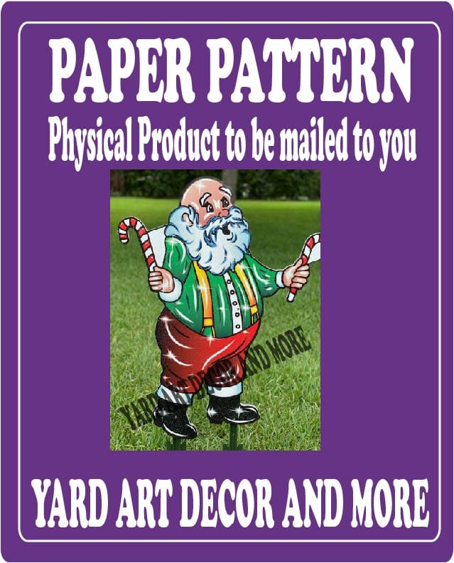 Christmas Santa Candy Canes Yard Art Paper Pattern