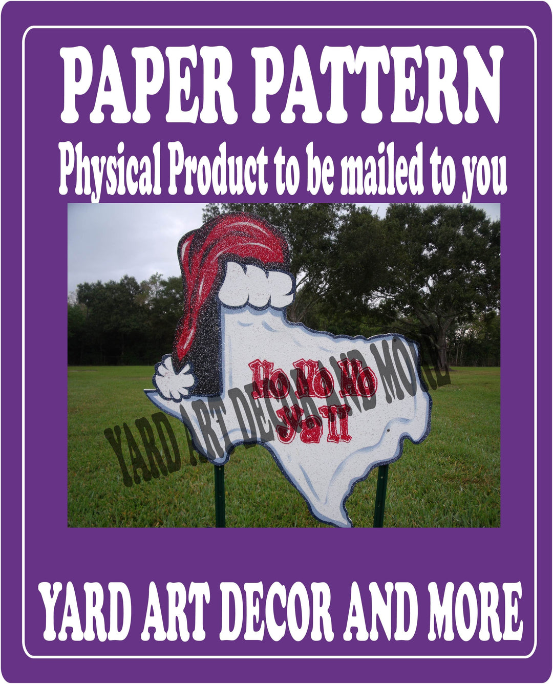 Santa Hat State of Texas Yard Art Paper Pattern