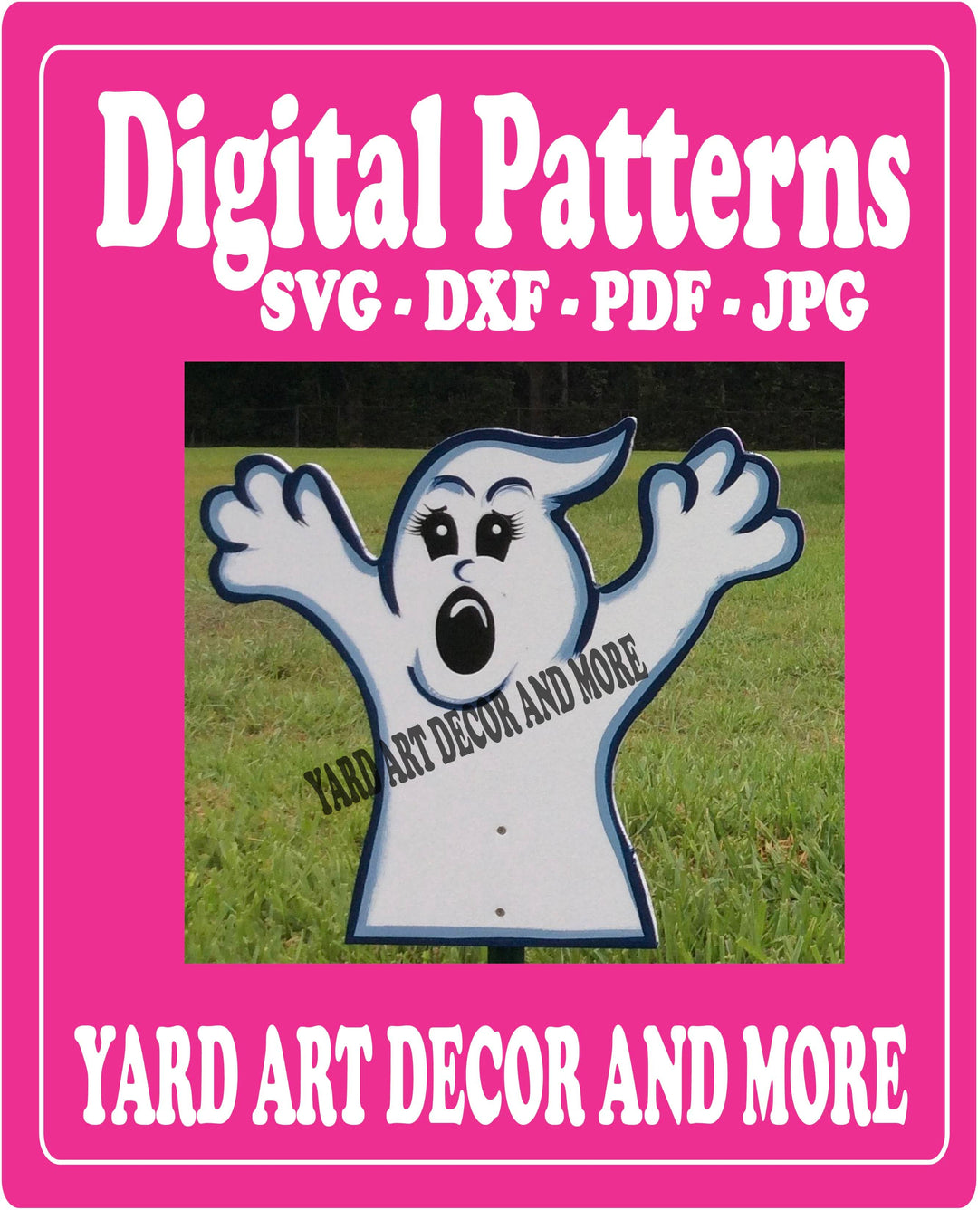Halloween Ghost Yard Art Decor Digital Template