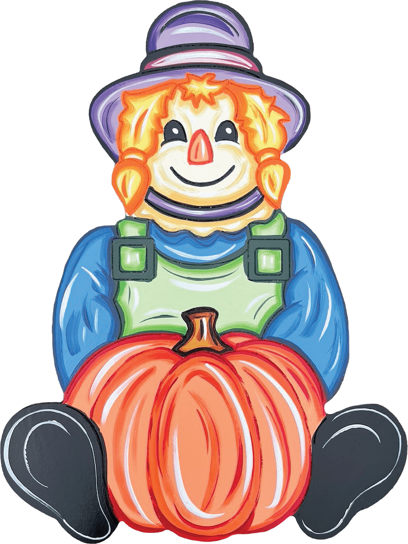 Fall Scarecrow with Pumpkin DIY Blank