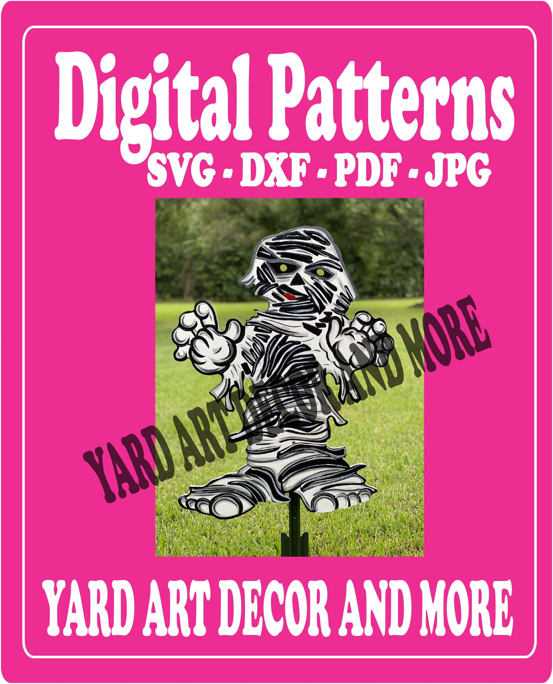 Halloween Mummy yard art sign digital template