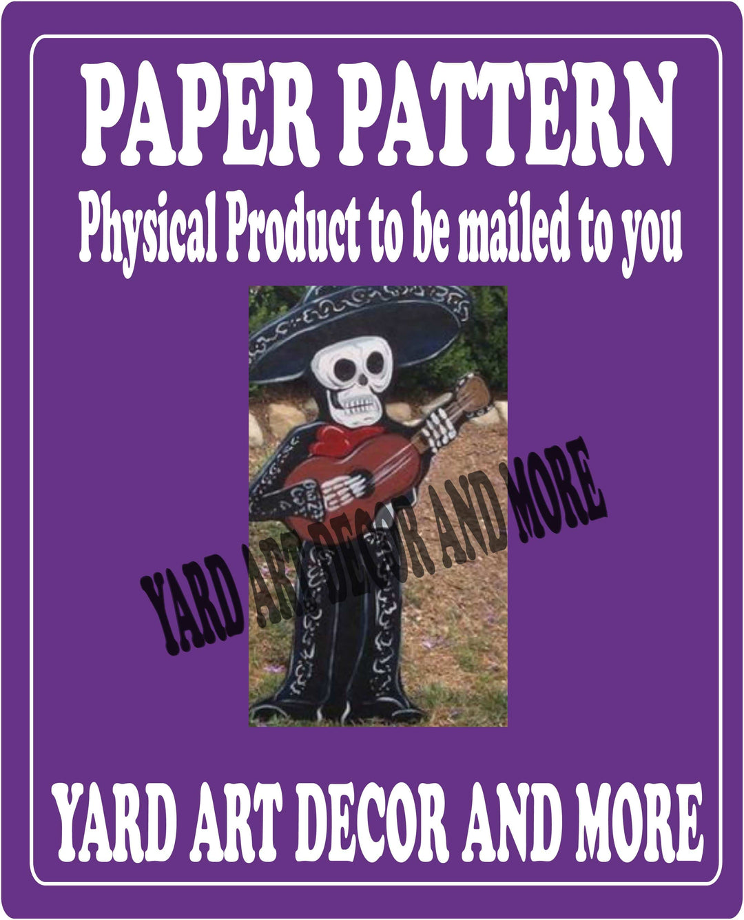 Day of the Dead 46" Mariachi Plays Guitar Paper Pattern