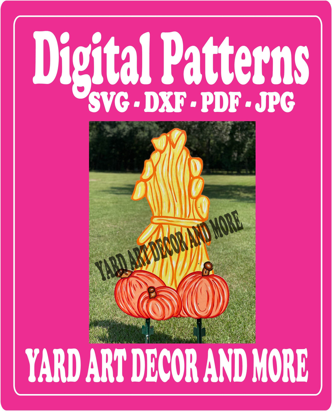 Fall Corn Stalk yard art decor digital template