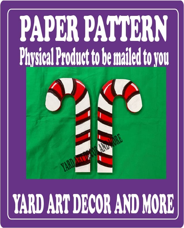 Christmas Traditional Small Candy Cane Yard Art Paper Pattern