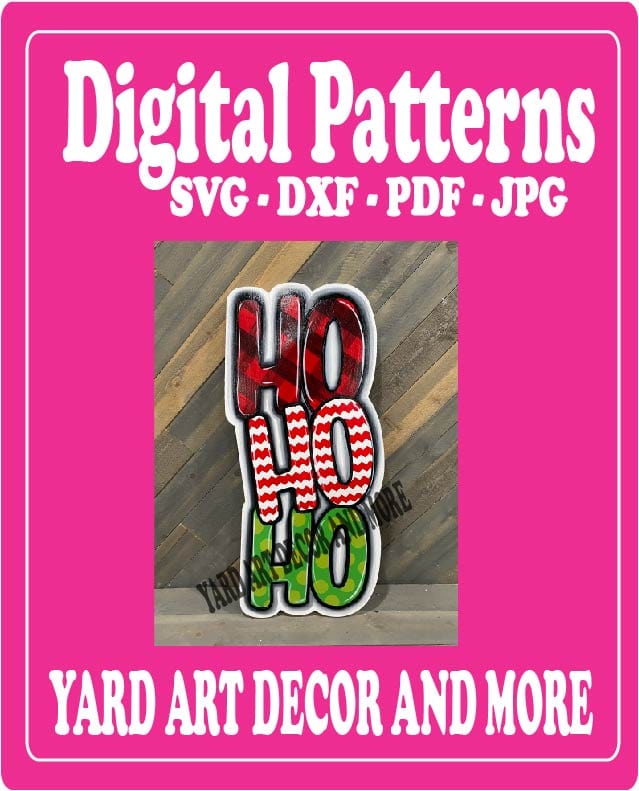 Christmas Traditional HO HO HO Sign Yard Art Digital Template