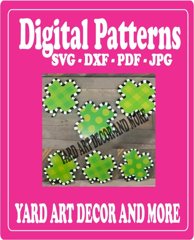 St. Patrick's Day Shamrock 4 Leaf Clover Yard Art Digital Template