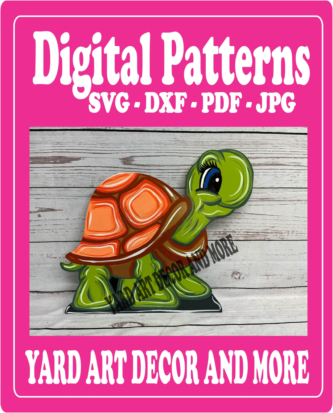Playful Pokey the Turtle yard art decoration digital template