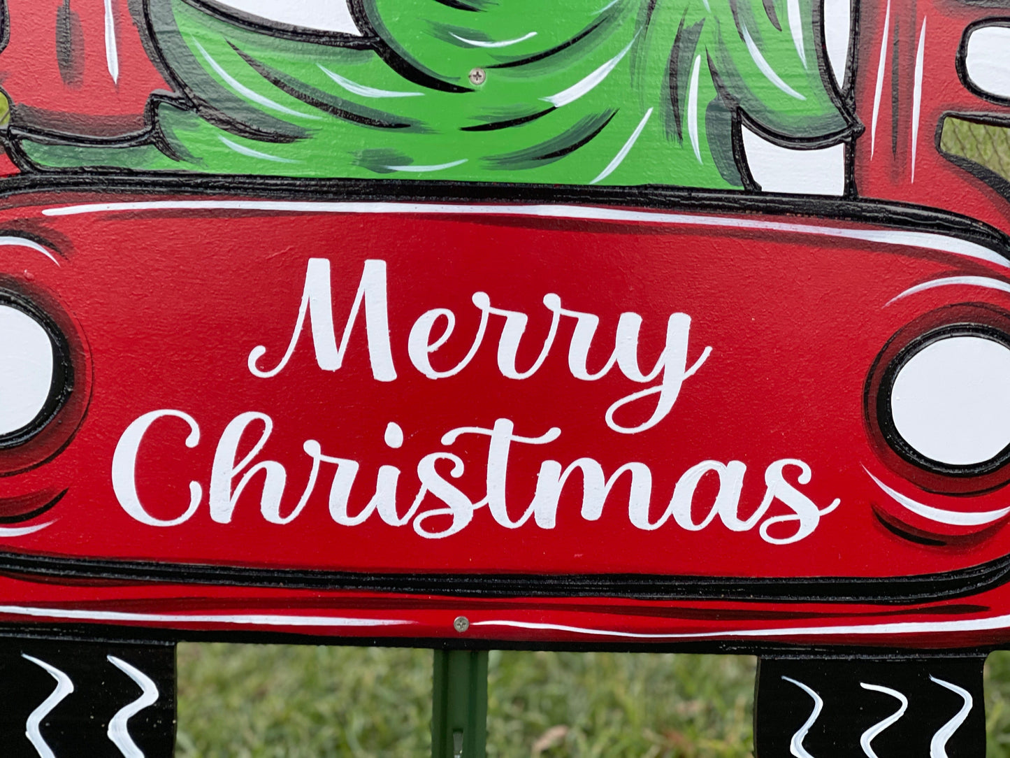 Red Truck with Christmas Tree DIY Christmas Blank