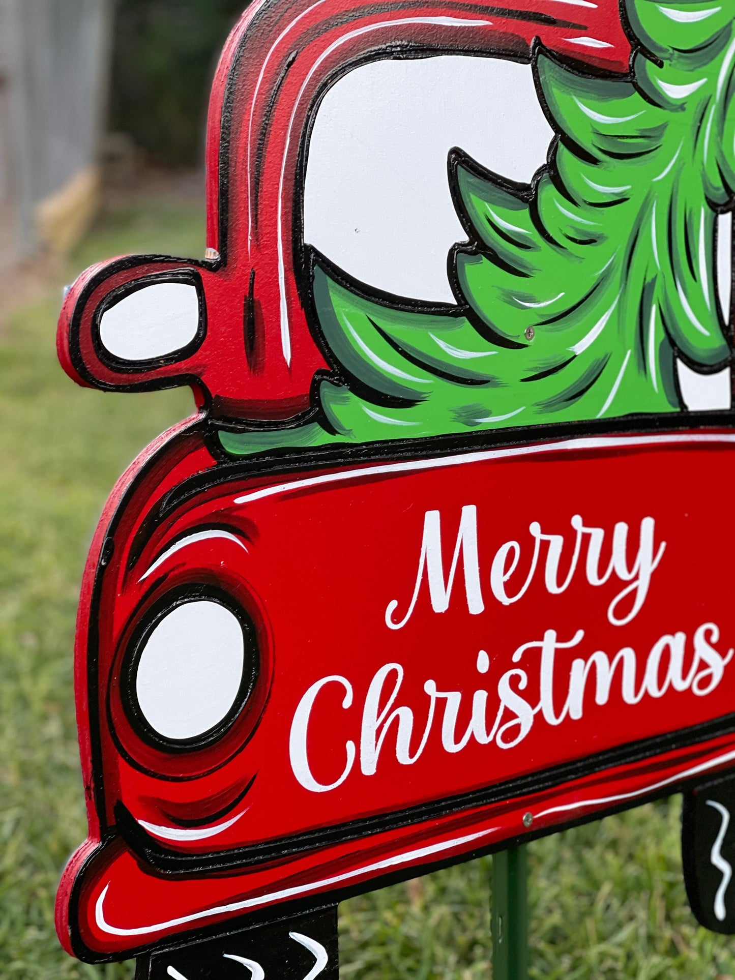Red Truck with Christmas Tree DIY Christmas Blank