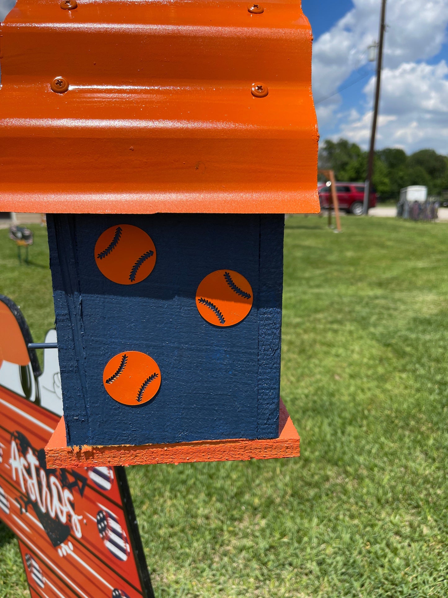Bird House with Baseballs