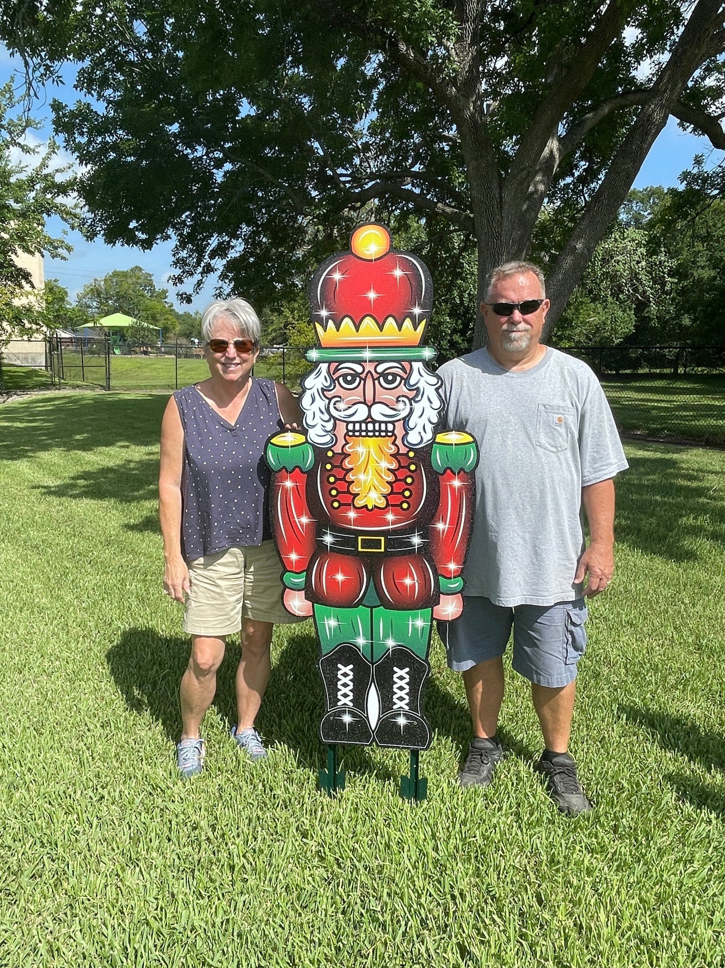 Medium Flesh tone Nutcracker Christmas Yard Art Available in 4 Sizes