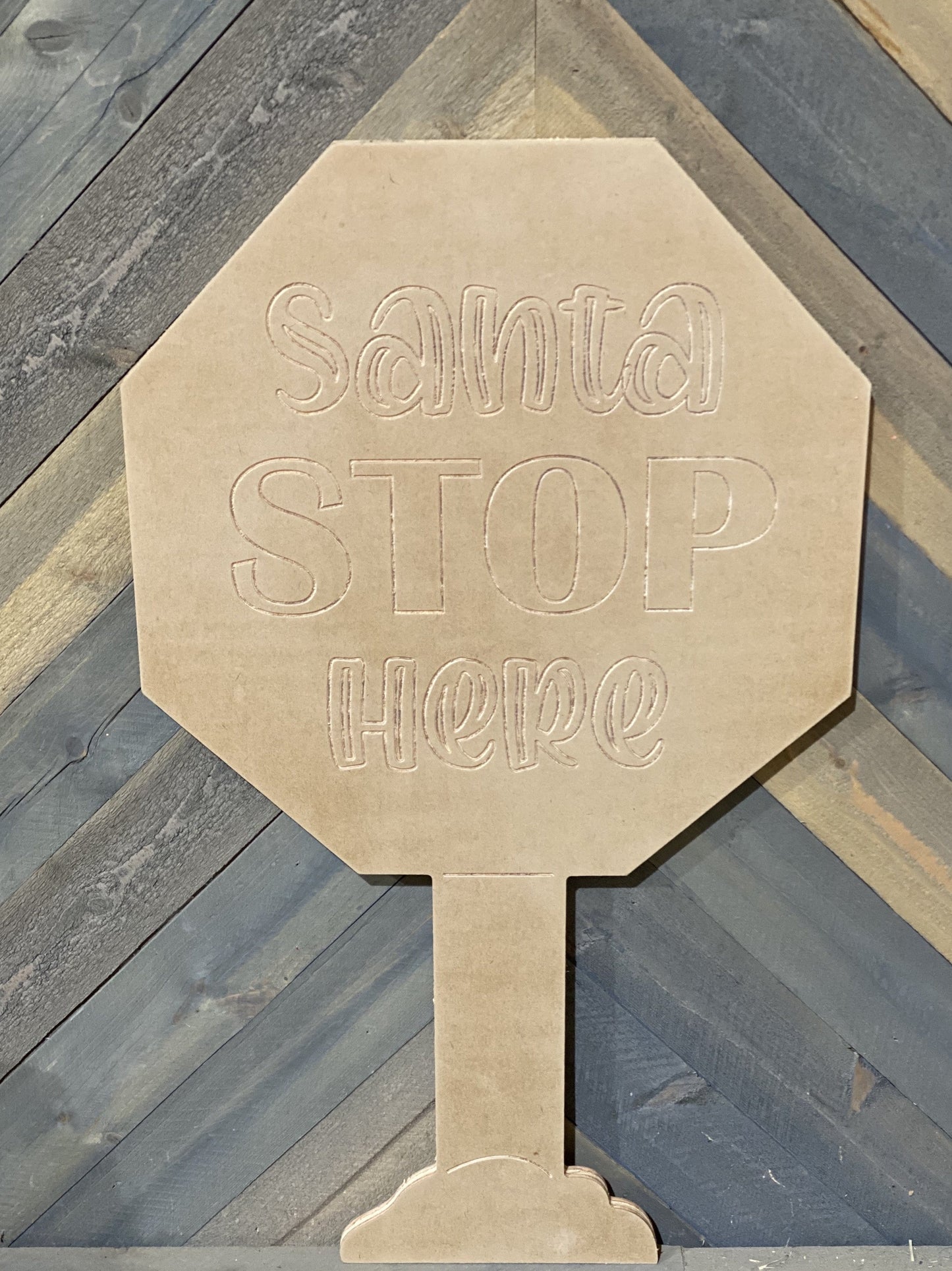 santa stop here blank yard art template