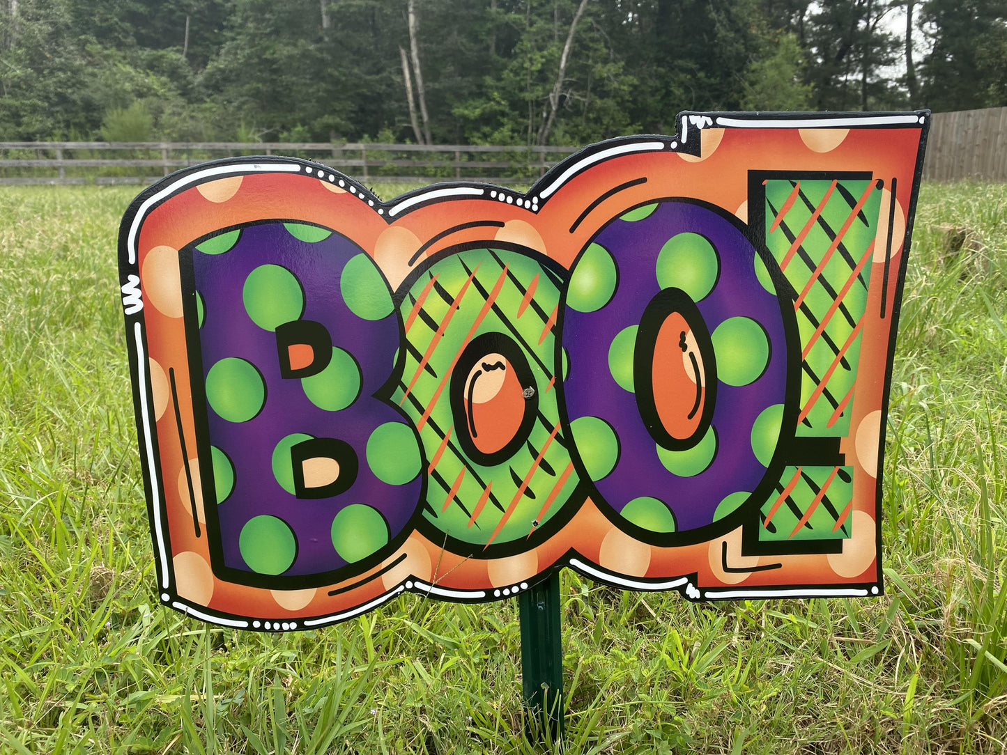 Whimsical BOO! Halloween Yard Art