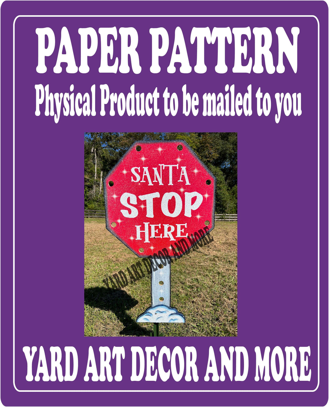 Paper Pattern Santa Stop Here