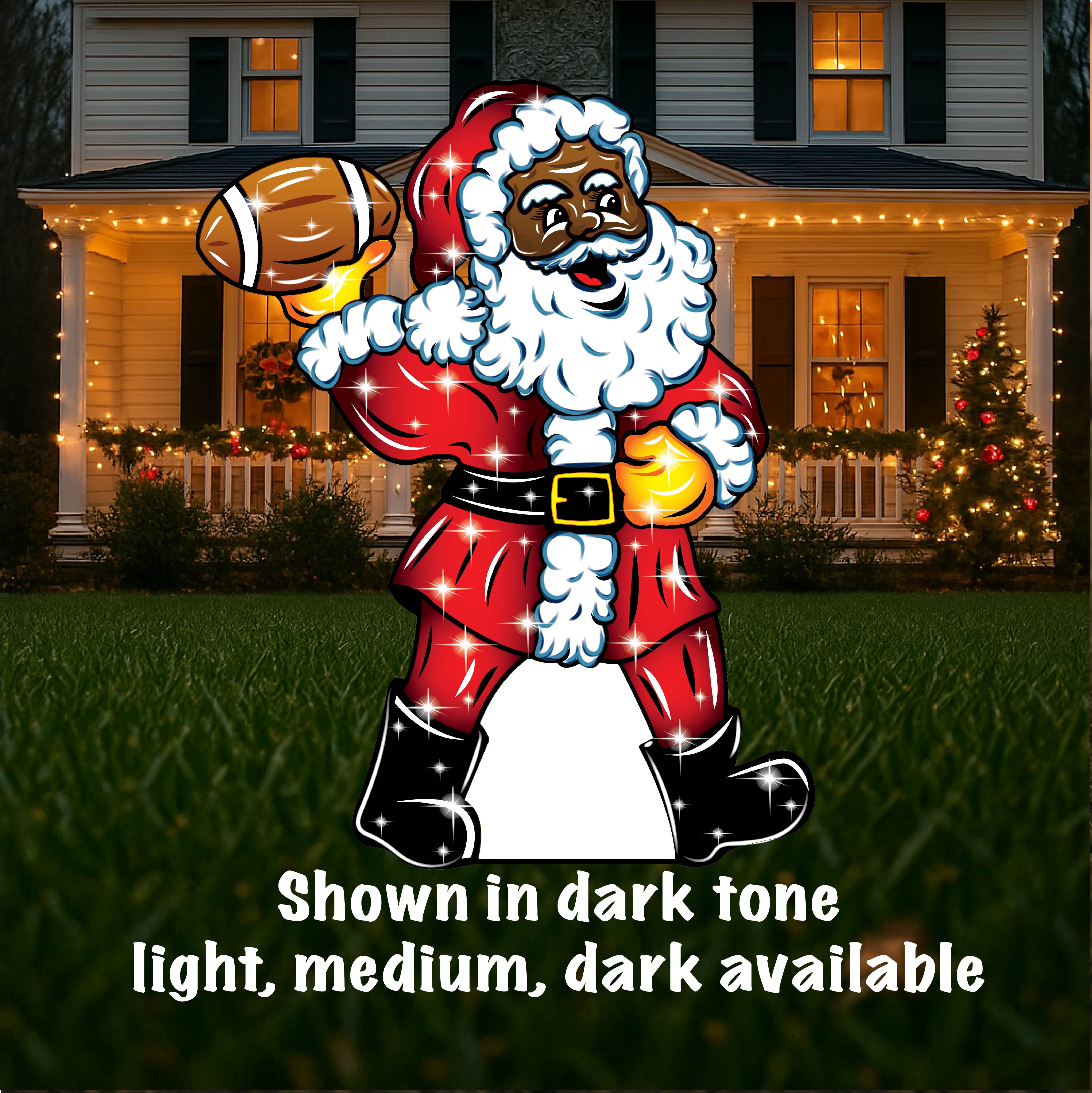 Football Santa Christmas Holiday Decor – Yard Art Decor and More