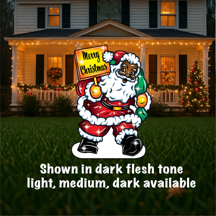 Santa Waving Merry Christmas Sign