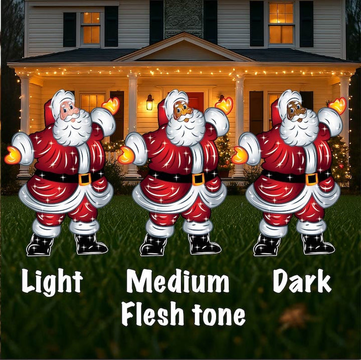 Black Santa Claus Yard Sign – Outdoor Christmas Décor – Inclusive Holiday Lawn Cutout