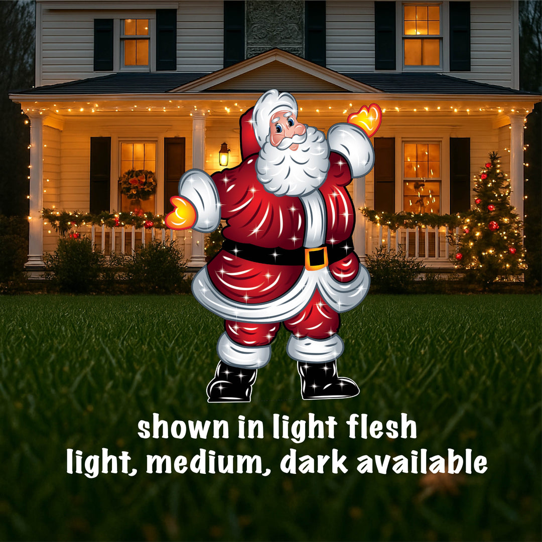 Black Santa Claus Yard Sign – Outdoor Christmas Décor – Inclusive Holiday Lawn Cutout