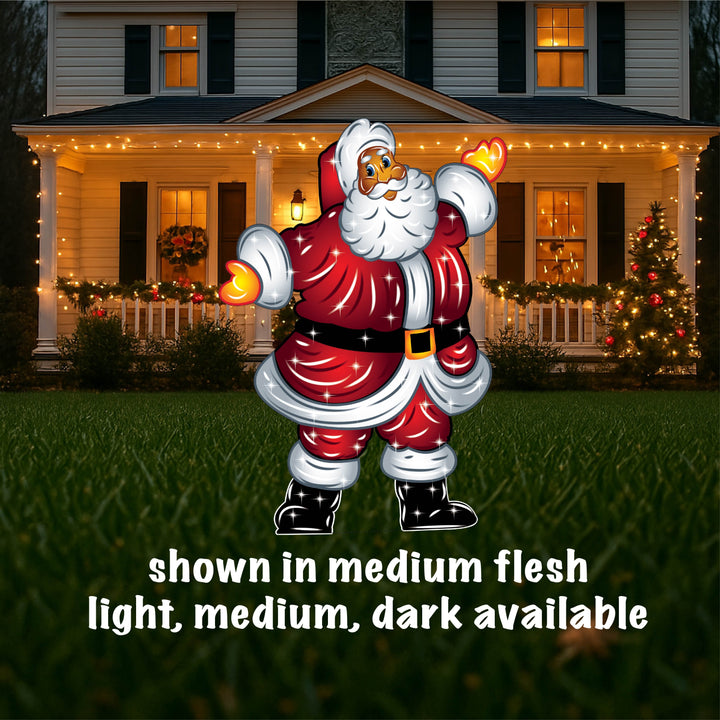 Black Santa Claus Yard Sign – Outdoor Christmas Décor – Inclusive Holiday Lawn Cutout
