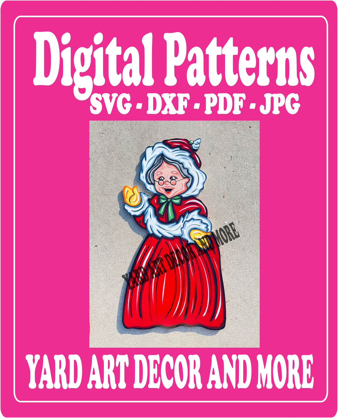 Mrs. Claus Christmas yard art digital template