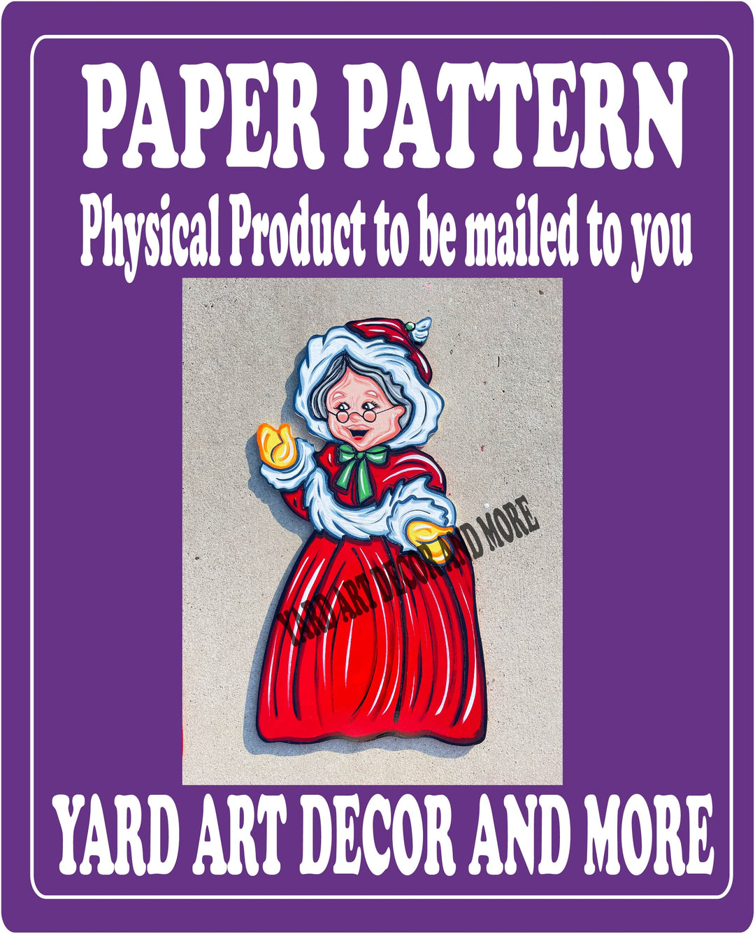 Mrs. Claus Christmas yard art paper pattern