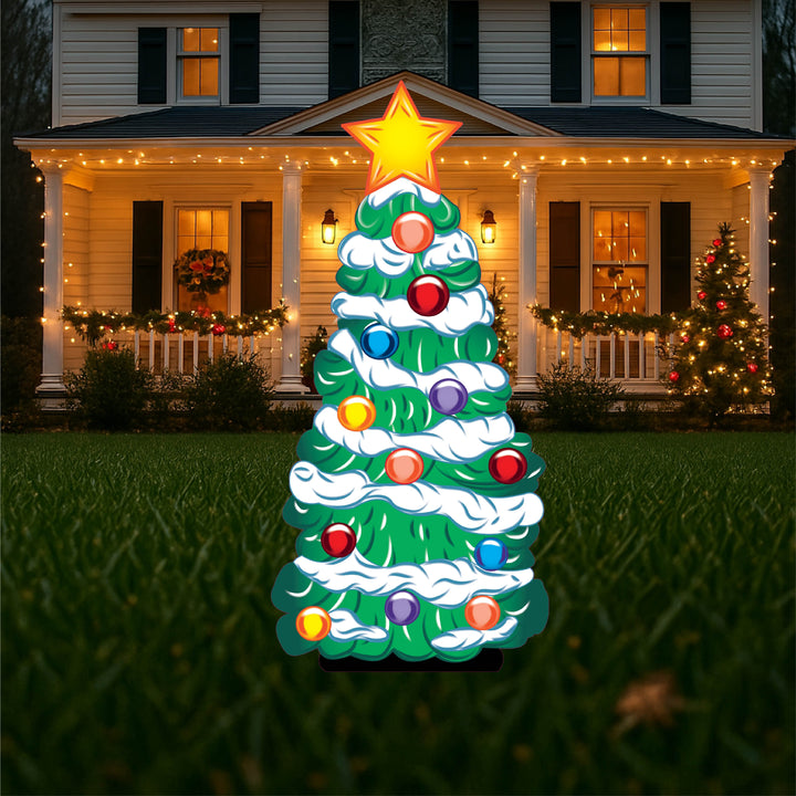 Lighted layered Christmas Tree Yard Art